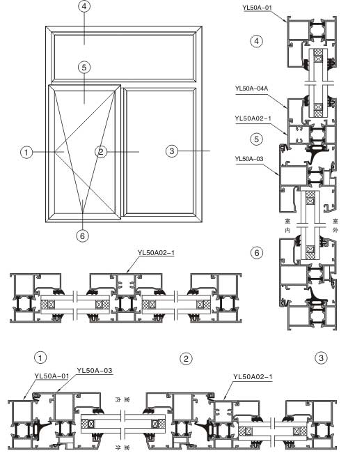 YL50AThermal Insulation Side-hung Window  