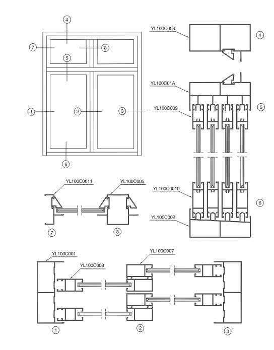 YL100C系列推拉窗